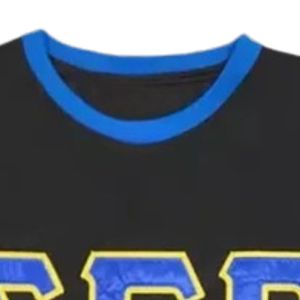 T-shirt Ringer Sororité Sigma Gamma Rho Lettres en Satin Dorées pour Femme Manches Courtes Motif Lettres Grecques Décontracté Tendance Personnalisé - Product Image 5