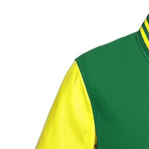 Veste universitaire verte et jaune avec lettre M brodée sur le devant, veste en coton de style preppy pour homme, vêtement d'automne - Product Image 2