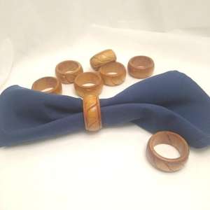 Premium Walnut Wooden Napkin Ring Collection for Elegant <b>Party</b> <b>Table</b> Settings Luxury Decorative Dining Accessories - Product Image 3