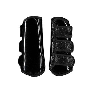 White Sheepskin Horse <b>Brushing</b> <b>Boots</b> Size S With Velcro Straps - Product Image 4