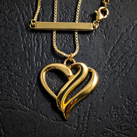 Bijoux fins de luxe en or massif 10K nom personnalisé lettrage personnalisé mignon coeur pendentif boîte chaîne collier pour hommes femmes cadeau