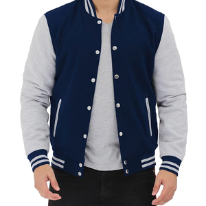 Chaqueta de Béisbol Varsity para Hombre, de Lana/Poliéster, con Cuello Alto, Bordado, Estilo Urbano, Logotipo Frontal, Ligera, Informal, para Otoño - Product Image 4