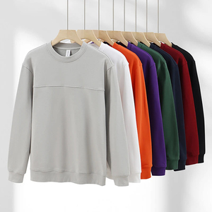 เสื้อสเวตเชิ้ตคอกลมสีพื้นสำหรับผู้ชาย ทรงปกติ ผ้าฝ้ายถักเฟรนช์เทอร์รี่ ใส่สบายในฤดูหนาว ปักลาย - Product Image 1