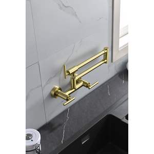 Rubinetto da cucina commerciale con 3 maniglie 2 fori in ottone a braccio oscillante - Product Image 2