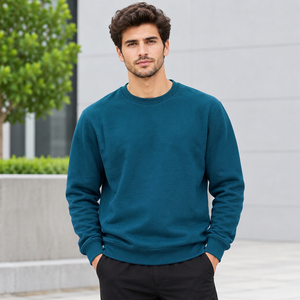 Sweat-shirt pour homme coupe classique avec broderie sur la manche, col rond, idéal pour la production de vêtements personnalisés - Product Image 1