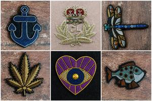 Lightweight Custom Handmade Luxury 3D Bullion Wire Embroidered Non-Woven Fabric Heart Shape <b>Patch</b>/Badge Hats Custom Color <b>Sew</b>-<b>on</b> - Product Image 4