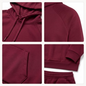 Custom OEM Mens Regular Fit Fleece Pocket Winter Pullover <b>Hoodie</b> <b>Burgundy</b> Streetwear 100% Polyester Casual - Product Image 5