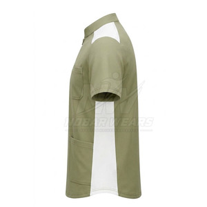 Medical Staff <b>Scrub</b> <b>Top</b> With Half Zip Front Stand Collar Short Sleeves And Professional Design For Everyday Work - Product Image 3