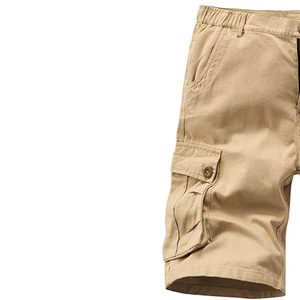 Shorts cargo sportifs kaki pour hommes, taille haute, cordon de serrage, respirants, en Spandex/Polyester, style Bermuda, décontractés, avec poches, écologiques, séchage rapide - Product Image 3