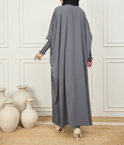 Wholesale Women Abaya Kaftan Dress Handmade Turkish Floor Length Long Sleeve Soft Breathable Polyester Floral Loose Fit - Product Image 5