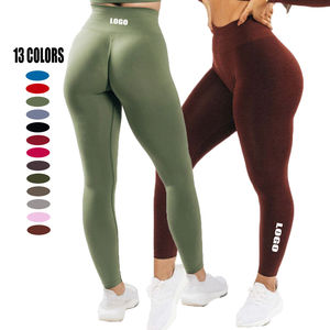 Best Selling High Waist Fitness Yoga Pants Woman's Scrunch Butt <b>Leggings</b> Full Length Solid <b>Pattern</b> High Quality Seamless - Product Image 5