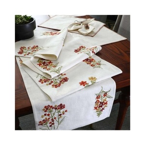2024 Japanese Floral Jacquard Embroidered Multi-Colour Waterproof 100% Cotton <b>Table</b> <b>Runner</b> Tassel Dinning <b>Table</b> Wedding Party - Product Image 6