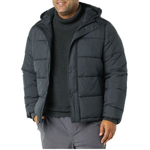 Custom Made Winter Polyester <b>Puffer</b> Quilted <b>Jackets</b> With Hoodie Buttons Style Breathable White Color Oversized Wholesale LOW MOQ - Product Image 6
