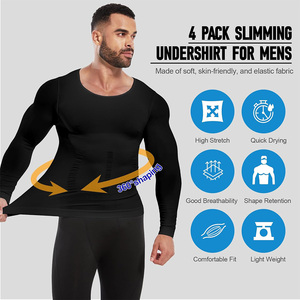 T-shirt de compression à manches longues pour homme, logo personnalisé, séchage rapide, respirant, vêtements de sport pour la compétition et la salle de sport - Product Image 6