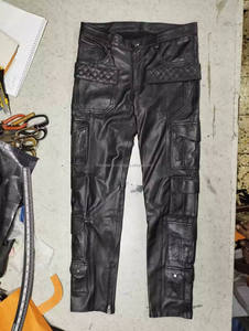 กางเกงหนังแท้ผู้ชายแบบมีกระเป๋า 8 ช่อง สีดำ หนังแกะ นุ่ม ระบายอากาศดี ดีไซน์ทันสมัย - Product Image 5