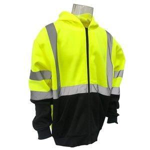 Sweat-shirt de travail à haute visibilité personnalisé, réfléchissant, jaune fluo, avec fermeture éclair, vêtements de travail industriels, équipement de construction 2024 - Product Image 1