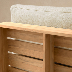 Sillón Modular de Lujo para Exteriores, Madera de Teca Sólida, Respaldo Abierto, Cojines Profundos Tapizados, Muebles Contemporáneos para Jardín o Villa - Product Image 6