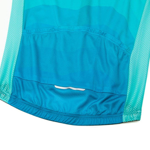 Ensemble de maillot de cyclisme pour hommes, manches courtes, short à bretelles bleu dégradé, vêtements de cyclisme, vêtements de sport respirants à séchage rapide - Product Image 4
