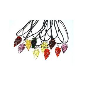 Collier à pointes de flèche électroplaqué en Agate - Product Image 5