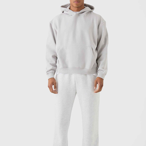 Sweat à capuche unisexe en molleton de coton épais, coupe oversize et carrée, à épaules tombantes, personnalisable, vierge, pour hommes - Product Image 3