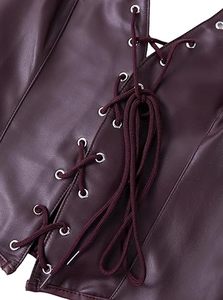 Top Corto de Piel Sintética Personalizado para Mujer, Proveedor OEM, Sin Mangas, Corte Ajustado - Product Image 6