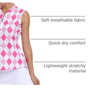 High Quality Women's Sleeveless Casual Golf <b>Polo</b> <b>Shirts</b> Solid Color Breathable Quick Dry <b>Ladies</b> Sportswear Golf <b>Shirt</b> For Adults - Product Image 6