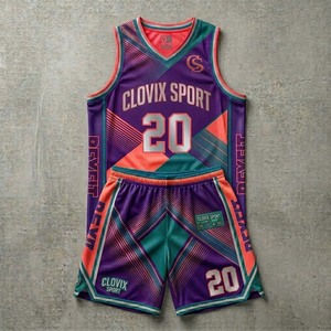 Tenue de basketball personnalisée professionnelle, maillot d'équipe imprimé par sublimation de haute qualité, vêtements de sport au design original - Product Image 3