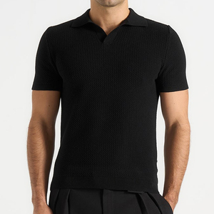 Polo pour homme léger à manches courtes, col classique, idéal pour l'été, les activités de plein air et le quotidien, couleur bordeaux, moderne et élégant - Product Image 4