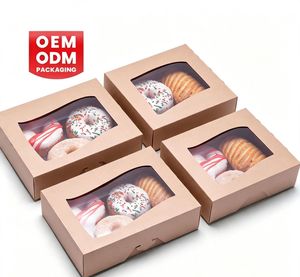 กล่องบรรจุภัณฑ์โดนัทพรีเมียมแบบปรับแต่งได้พร้อมหน้าต่าง - Product Image 1
