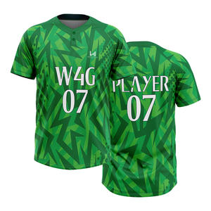 เสื้อเบสบอลซอฟต์บอลแบบสั่งทำคุณภาพสูง 2 กระดุม พิมพ์ลายโลโก้ด้านหน้าด้วยความร้อน ผ้าโพลีเอสเตอร์ระบายอากาศได้ 100% - Product Image 1