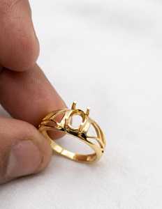 Base de Anillo Ovalada para Cabujón de Piedra Preciosa 5x7 6x8 7x9, Bañada en Oro, Plata, en Blanco, Estilo Vintage, para Fabricación de Joyas DIY, Diseño de Regalo - Product Image 6