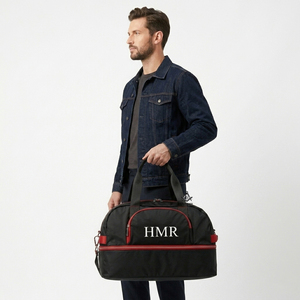 Sac de voyage noir avec garniture rouge pour vêtements maçonniques, insignes et tenues grecques de sororités et fraternités - Product Image 5