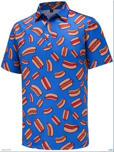 Polo à manches courtes pour homme, imprimé numérique motif palmier, vêtement décontracté, respirant, en polyester tissé, coupe classique - Product Image 4