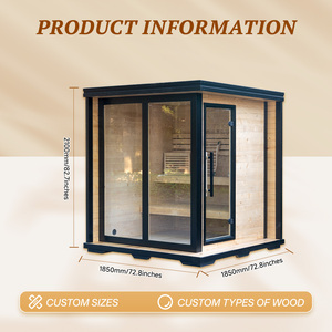 Sauna <span class=keywords><strong>di</strong></span> Lusso per Terrazza <span class=keywords><strong>Marina</strong></span>, in Pino Termotrattato, Tetto Piatto Panoramico in Vetro, Smart WiFi, Pronta per la Consegna DDP - Product Image 3