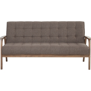 Cozy Three Seat Tufted Back <b>Wooden</b> <b>Sofa</b> Rubberwood <b>Frame</b> Fabric Couch Modern Rectangular Triple <b>Sofa</b> for Family Living - Product Image 2