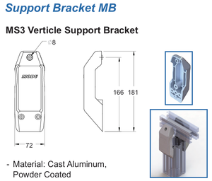 Support vertical industriel 8080 pour profilé en aluminium, fixation murale, revêtement poudré - Product Image 5