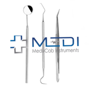 Ensemble d'instruments MediCab : Miroir dentaire, sonde, pinces, outils chirurgicaux manuels à poignée moletée, argent, Classe I, certifié CE - Product Image 3