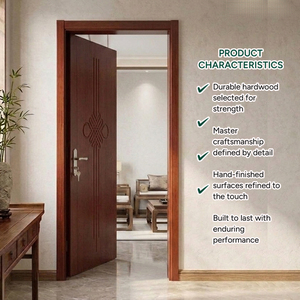Puerta Interior de Madera Sólida Golden Aero con Diseño de Nudo Chino, Entrada Manual, Superficie Acabada GA-27L - Product Image 2