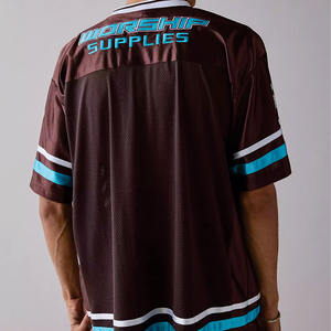 Maillot de football américain sur mesure pour homme en maille polyester, col en V, avec numéros en twill, style streetwear, production OEM en gros - Product Image 5