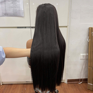 Peluca de cabello humano más vendida con cierre de encaje central, lisa, natural, para mujer, estilo suave, cabello virgen, color natural - Product Image 5