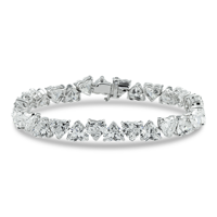Bracelet chaîne de luxe plaqué or blanc 14 carats de haute qualité avec diamant moissanite taille coussin pour collection de bijoux de fiançailles nuptiales