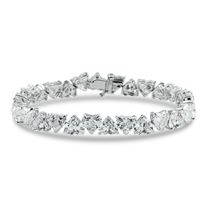 Bracelet chaîne plaqué or blanc 14 carats de haute qualité pour collection de bijoux de mariée et de fiançailles, disponible au meilleur prix - Product Image 3