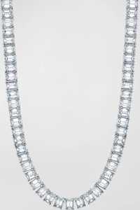 Pendentif tennis en moissanite émeraude certifiée avec chaîne à maillons en argent sterling, bijoux de luxe - Product Image 5