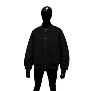 Blouson Bomber Noir Premium à Boutons Pression – Style Urbain Tendance, Doux et Chaud, Coupe Droite, Couleur Unie, Boutons sur le Devant, Tenue Décontractée Automne - Product Image 1