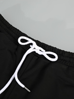 Ensemble Chemise et Short Coordonnés Style Moderne pour Homme & Tenue d'Été Texturée à Manches Courtes Noire