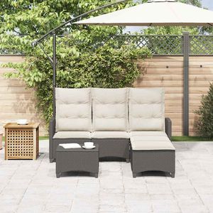 Conjunto de Sofás de Jardín en Blanco Crema y Negro - Product Image 3