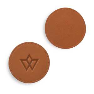 Luxury Square Genuine Leather Coasters Set Custom Debossed Logo Premium Desk Protector Cup Mats Manufacturer LC-0060 - Product Image 2