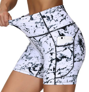Shorts Deportivos de Cintura Alta Elástica para Mujer, sin Costuras, con Estampado, para Yoga - Product Image 5