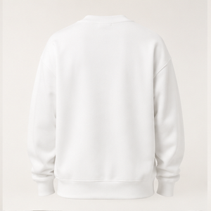 Sudadera Personalizada Optic White para Hombre, Corte Holgado, Cuello Redondo, Tejido de Algodón Grueso, Modelo MCRW-0002 - Product Image 2