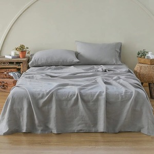 Parure de draps en lin de luxe, best-seller, drap-housse 100 % pur lin avec taie d'oreiller - Product Image 1